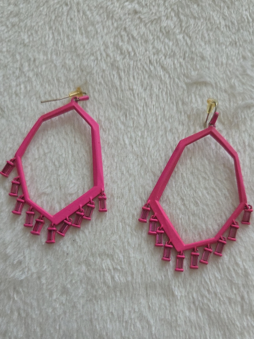 Kendra Scott Hot Pink Matte Thomas Drop Earrings Crystal Dangle - Picture 6 of 10